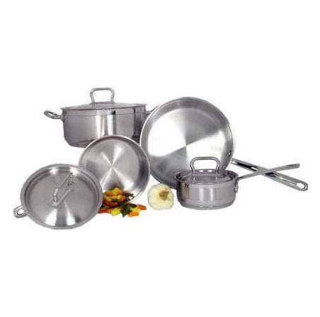 Adcraft 7 Piece Cookware Set 18-10 Stainless Steel (SXS-7PC)