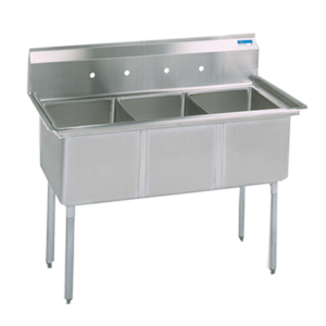 BK Resources 3 Bay Sink Stainless Steel 16x20x12D